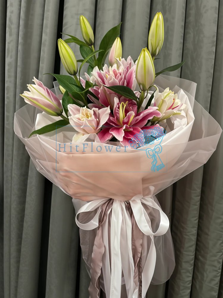 Букет цветов Утренняя заря Букет цветов из: Лилии